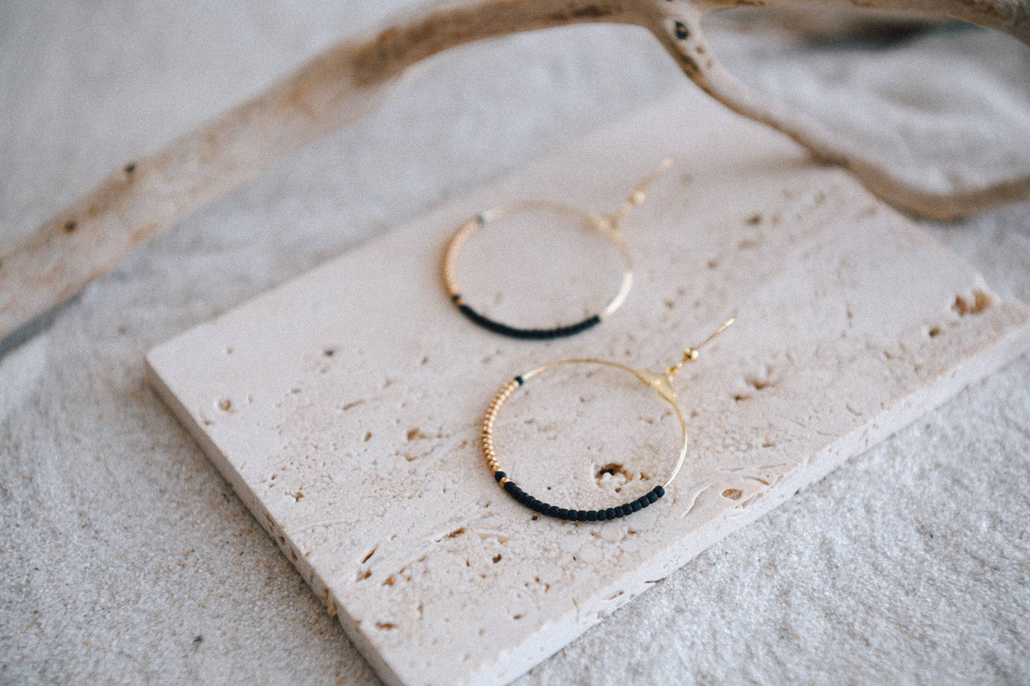 Cecelia Designs Jewelry - Seed Bead and Gold Plated Hoop Earring