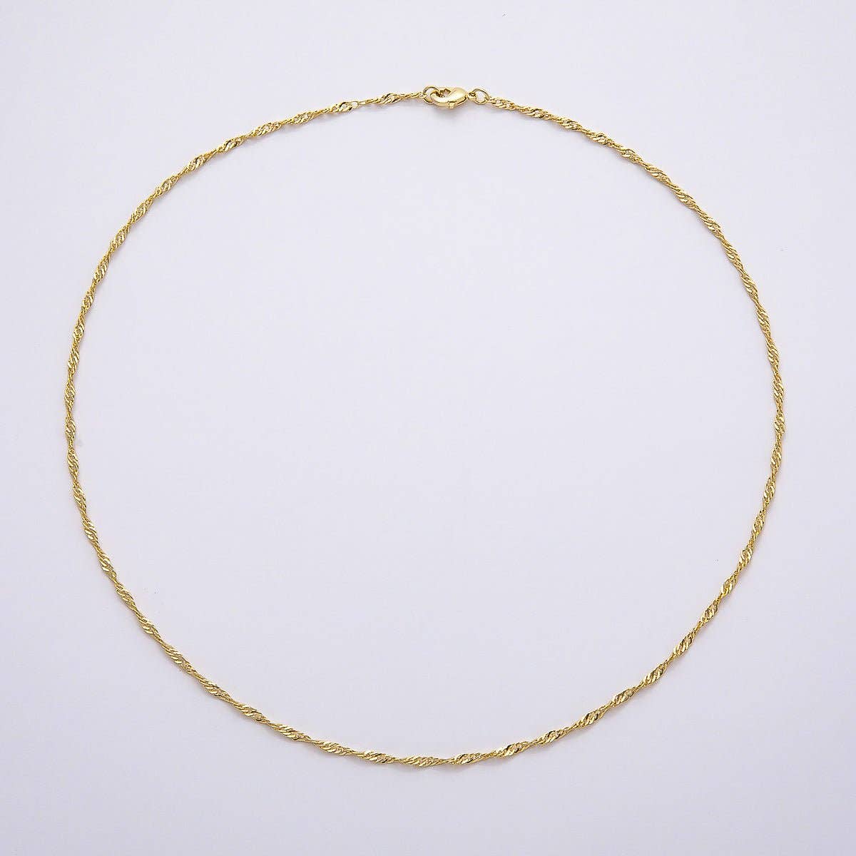 Aim Eternal - 16K Gold Filled 2mm Twisted Singapore Chain 18 Inch Necklace | WA-04483