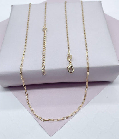 Milie Jewels - 18k Gold Filled 2mm Dainty Paper Clip Chain Necklace for Who