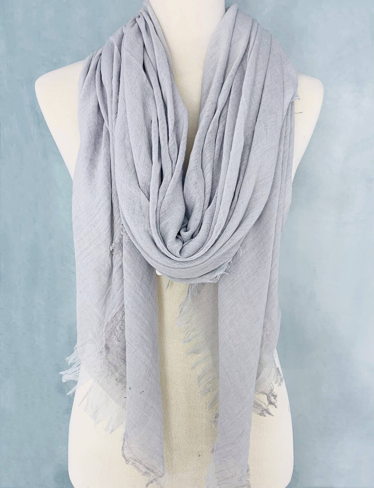 JC Sunny Fashion - 10 Colors-Soft As Cashmere Oversized Solid Frayed Scarf