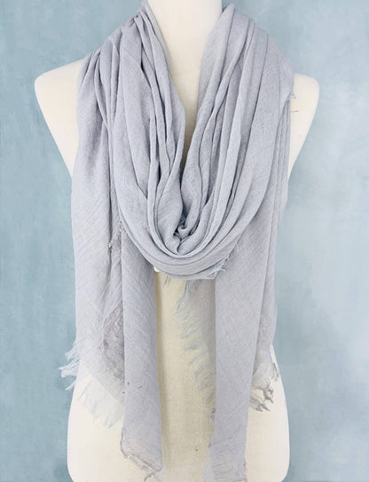 JC Sunny Fashion - 10 Colors-Soft As Cashmere Oversized Solid Frayed Scarf