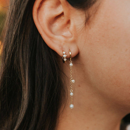 Mauve Jewelry Co. - Alexandria Diamond and Pearl Hoops