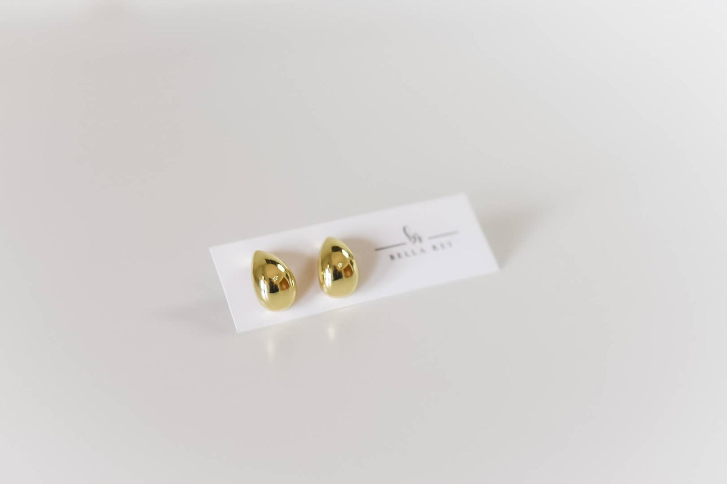 Bella Rey jewelry - The Olivia teardrop gold plated stud earrings