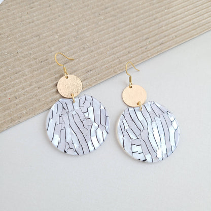 Spiffy & Splendid - Zoey Earrings - Pearl Black Stripe //Jewelry, Gifts