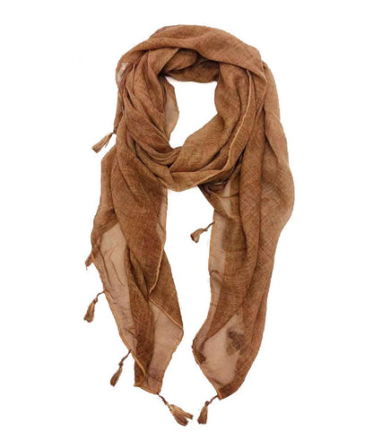 JC Sunny Fashion - Solid Tassel-Trim Scarf