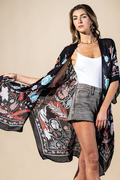 Urbanista - Midnight Vine Viscose Kimono