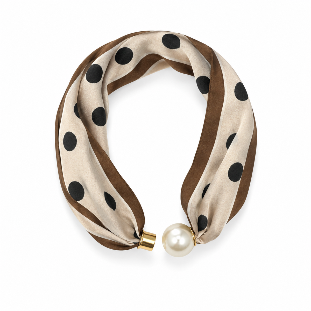 Ellison+Young - Ellison+Young Satin Twilly Scarf Necklace with Jeweled Magnetic Clasp