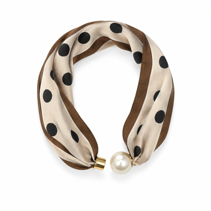 Ellison+Young - Ellison+Young Satin Twilly Scarf Necklace with Jeweled Magnetic Clasp