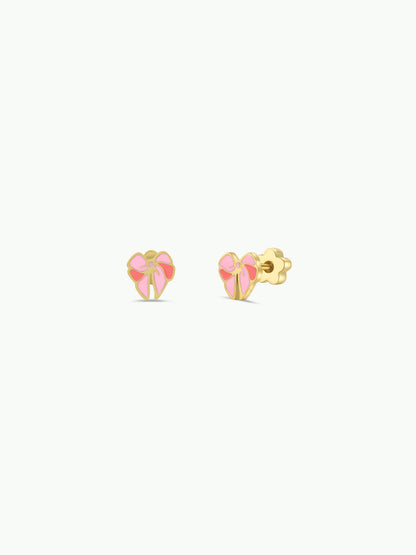 JaxKelly - Bow Enamel Flat Back Kids Earrings
