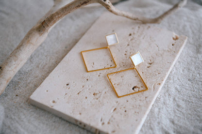 Cecelia Designs Jewelry - Timeless CZ or Shell Gold Plated Hoop Earrings