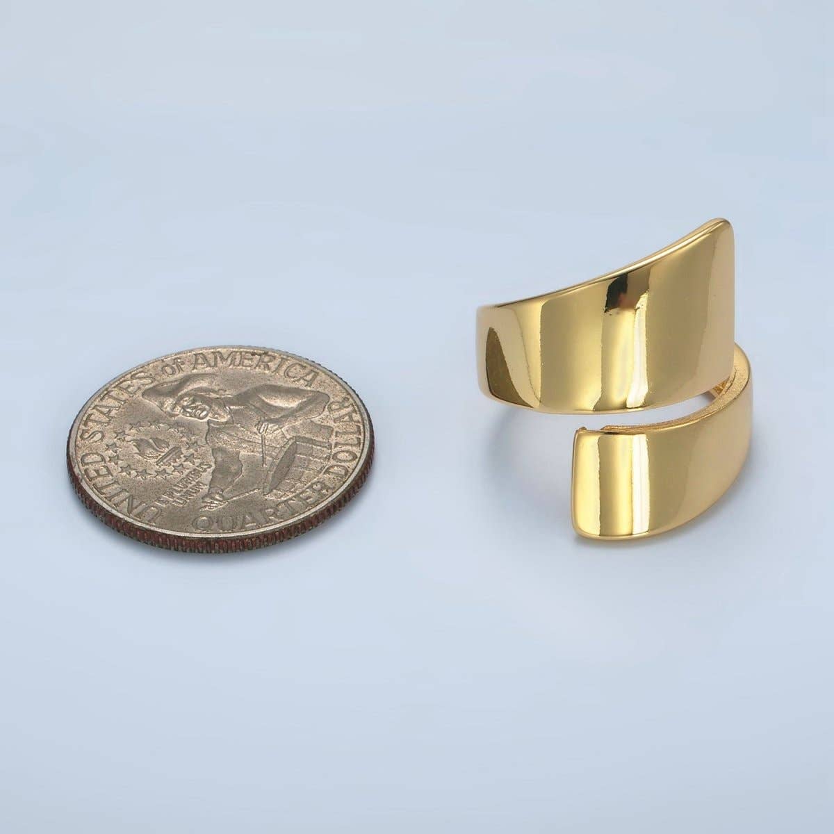 Aim Eternal - 24K Gold Filled Minimalist Double Band Signet Wrap Ring | O1404