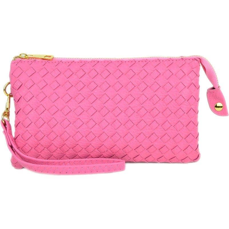 MiMi Wholesale - 7050 Kathy Woven Three Compartment Clutch/Crossbody Bag