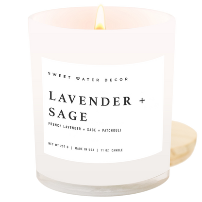Sweet Water Decor - Lavender and Sage 11 oz Soy Candle - Home Decor & Gifts