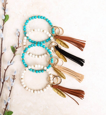 Aili's Corner - Boho Stone Key Ring Bracelet