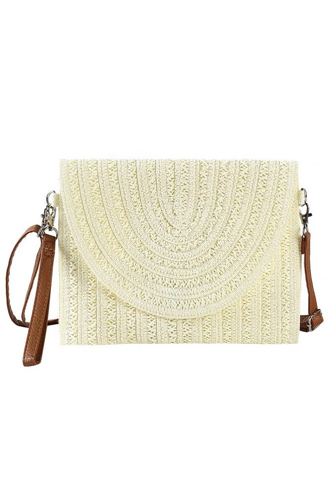 Hana - Straw Envelope Crossbody and Clutch Bag