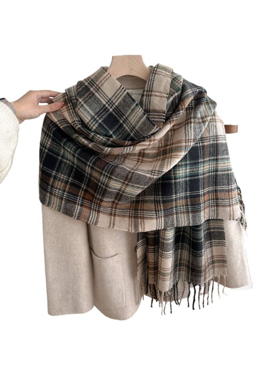 Funkyrel® Atzbranding Limited - Scarvii - Plaid Winter Scarf Shawl for Women