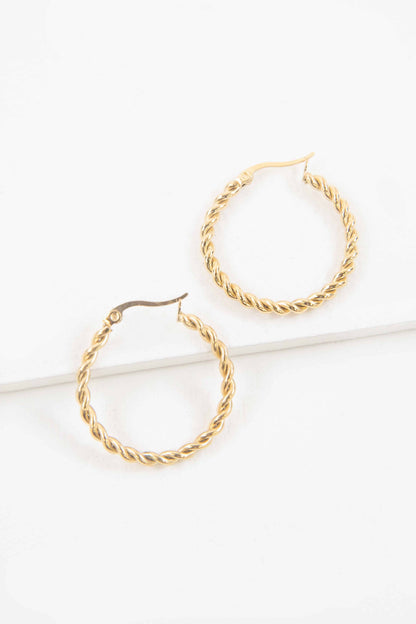 Lovoda - Plait Hoop Earrings