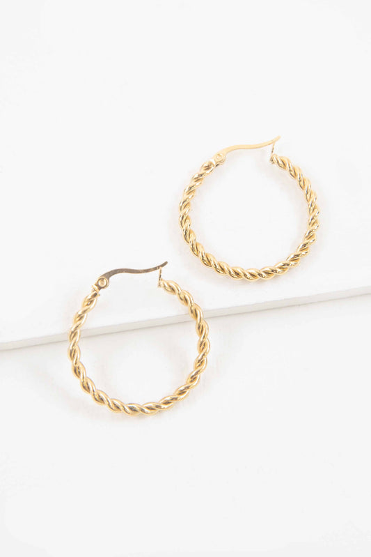 Lovoda - Plait Hoop Earrings