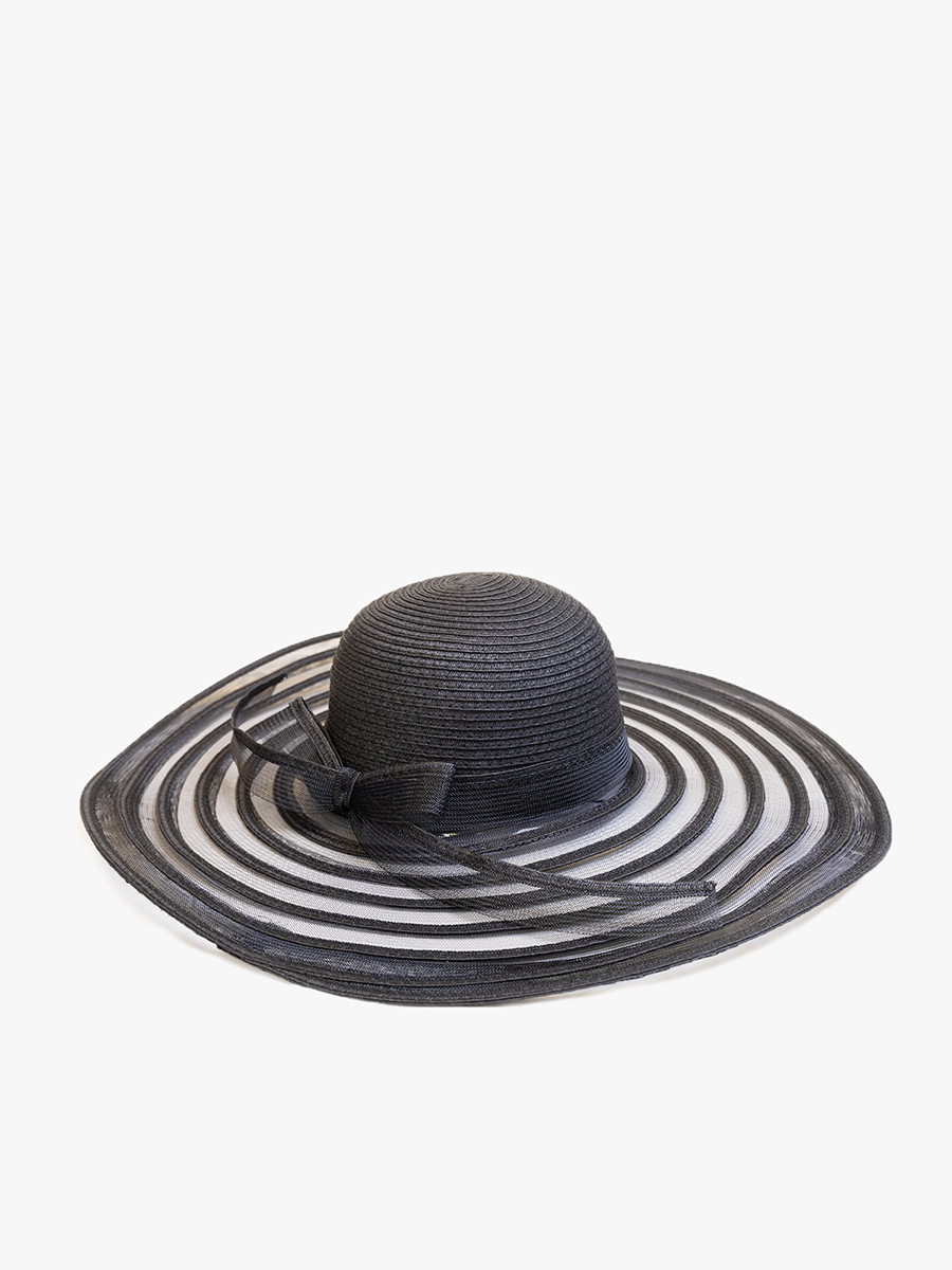 Jen & Co. - HAT2498 Margaret Two-Toned Straw Hat w/ Bow