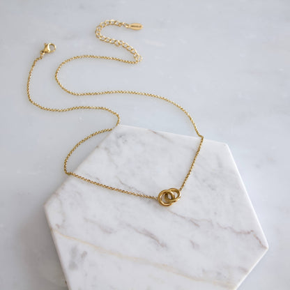 Mesa Blue - Interlock Necklace - Waterproof, PVD