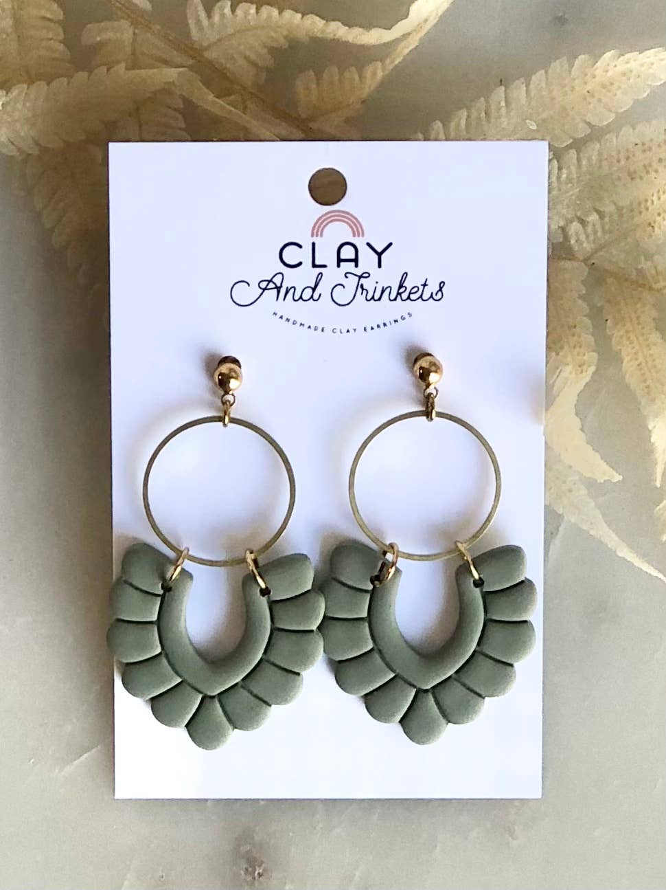 Clay and Trinkets - Boho Allie Dangles/Olive