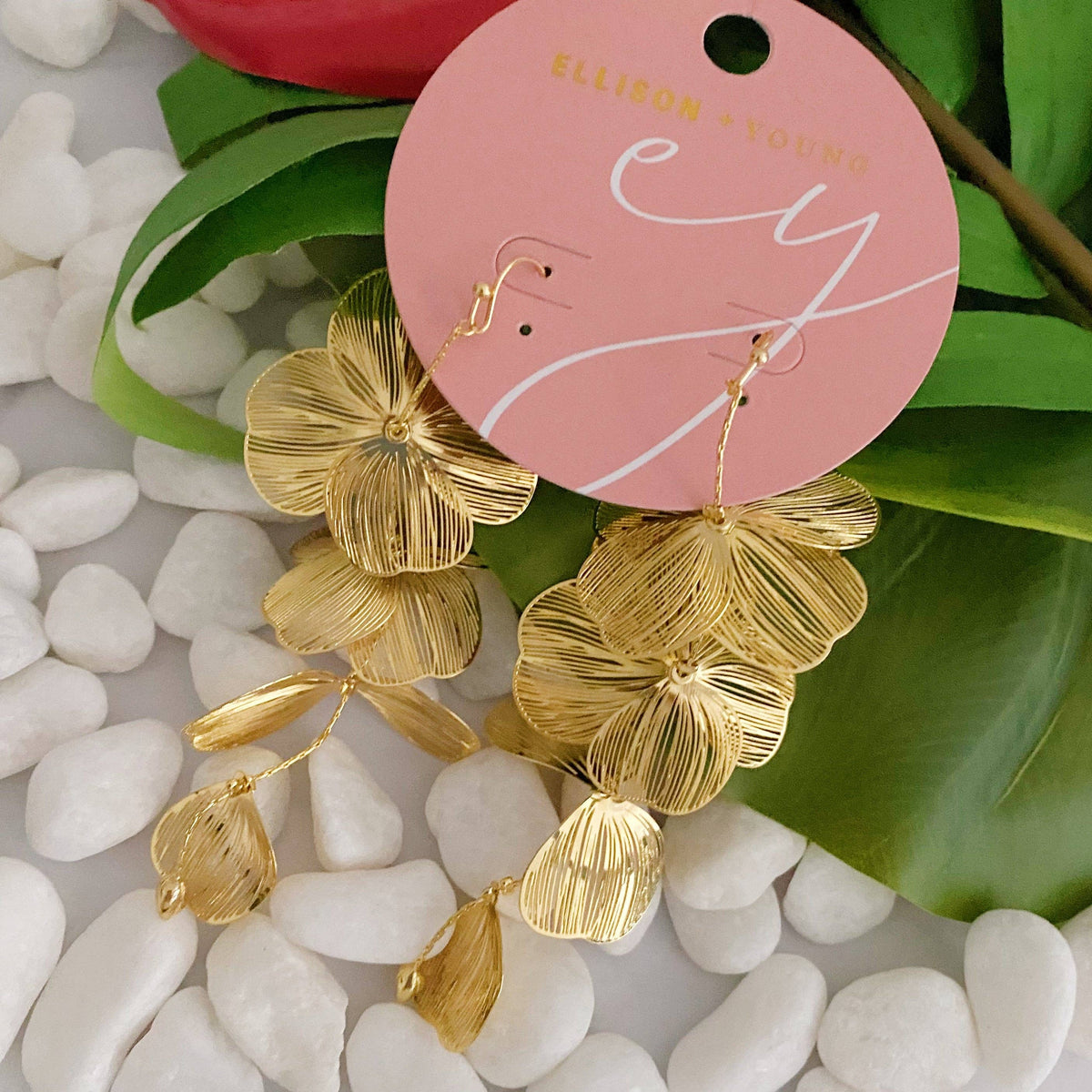 EY101 Ellison+Young - Artful Filigree Flower Drop Earrings