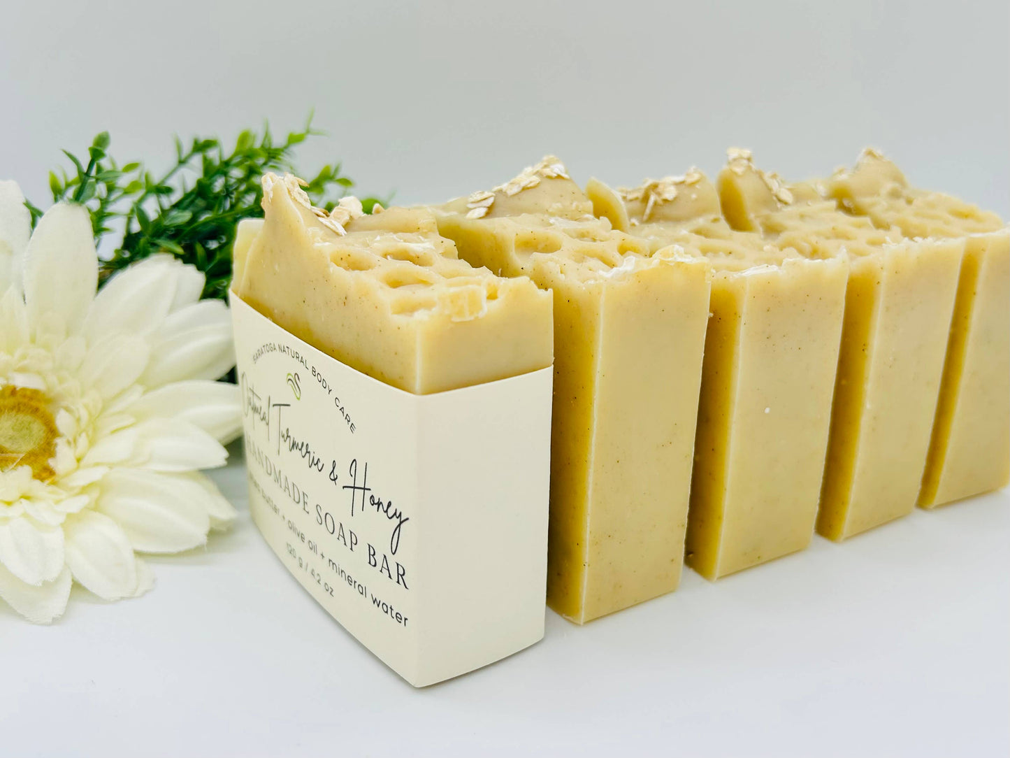 SARATOGA NATURAL BODY CARE LLC - Oatmeal Turmeric & Honey Handmade Soap Bar VEGAN