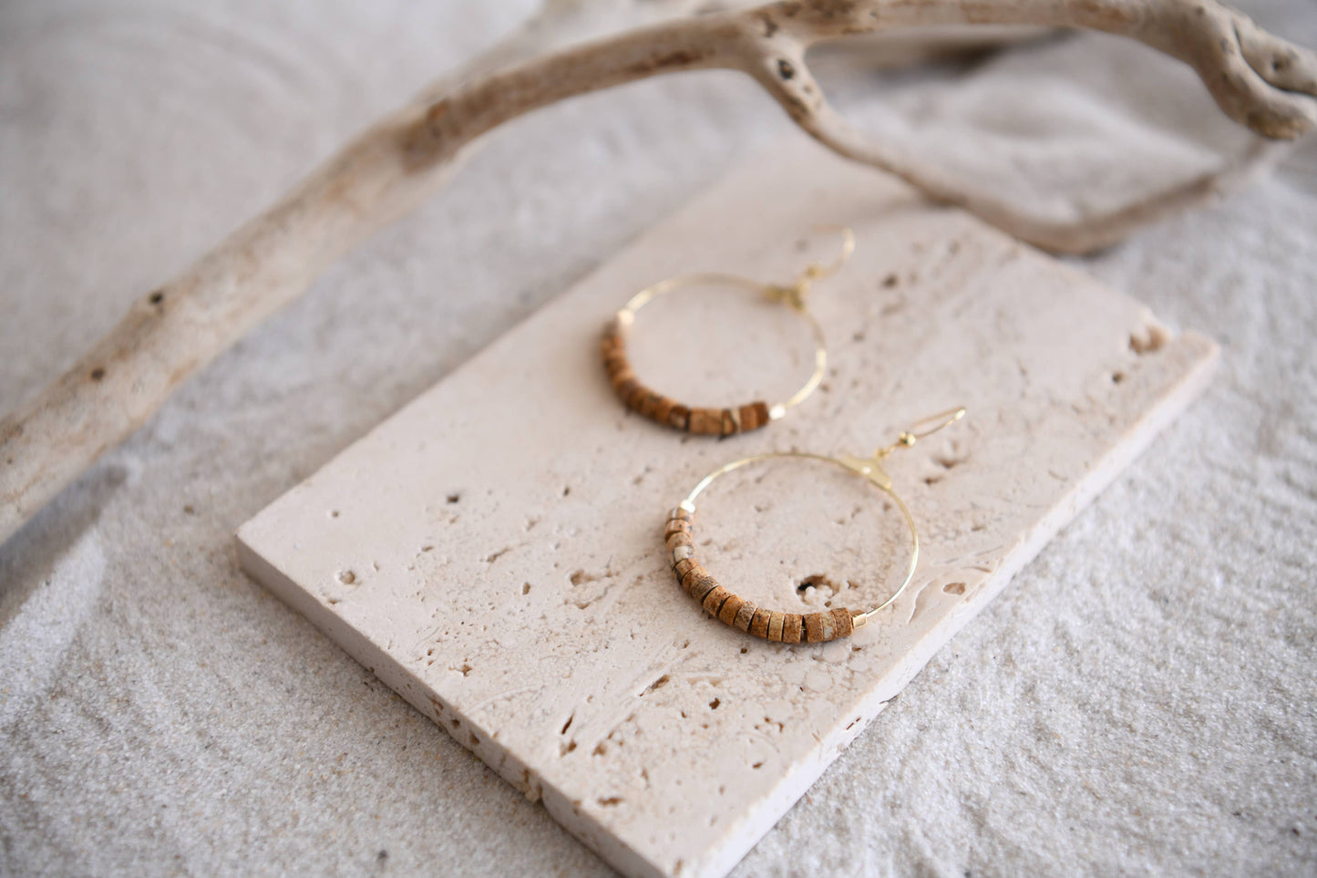 Cecelia Designs Jewelry - Gemstone and Gold Plated Hoop Earrings