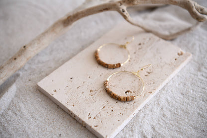 Cecelia Designs Jewelry - Gemstone and Gold Plated Hoop Earrings