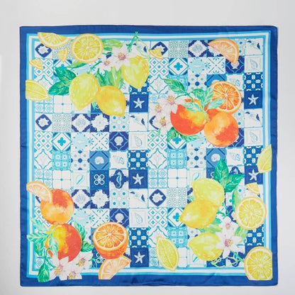 Anarchy Street - Lemon And Orange Print Square Bandana Scarf