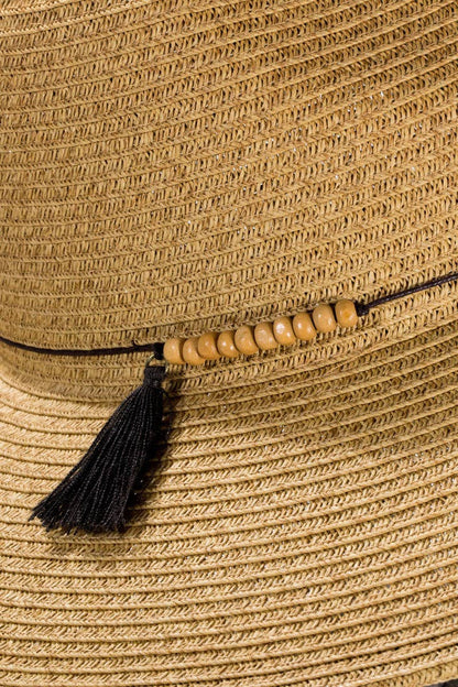 Urbanista - Duo-Tone Panama Hat with Wood Beads