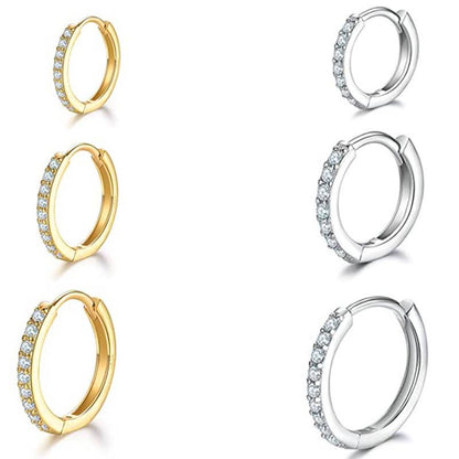 Melange Blanc - E172 paved dainty huggie hoop earrings