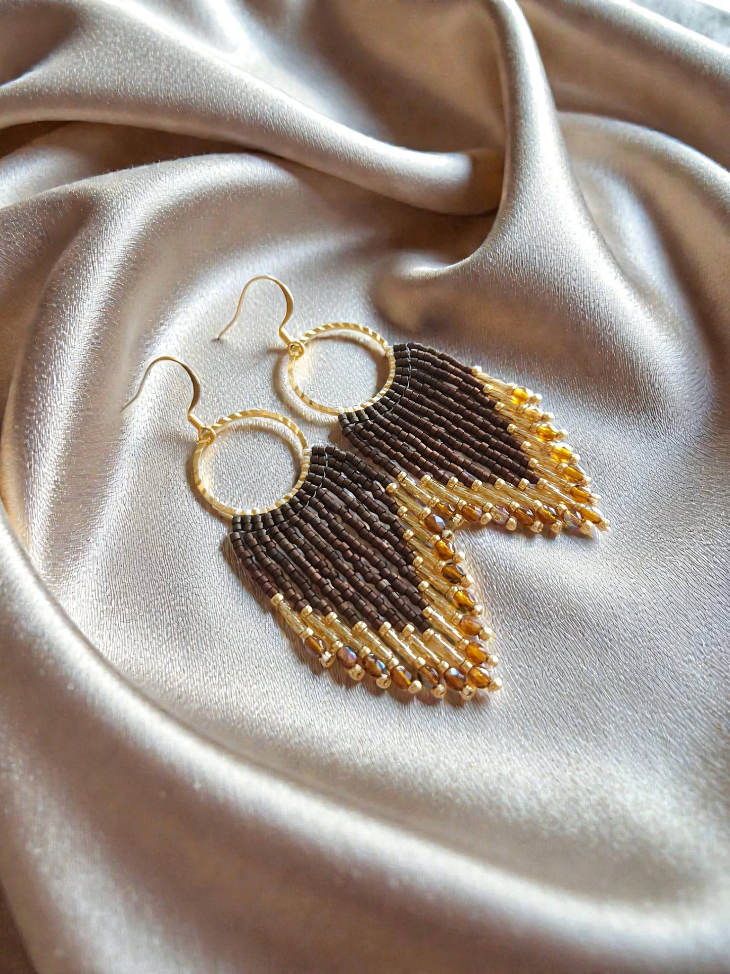 Mountain Sun Creations - Glimmer - Elegant Monochromatic Fringe Earrings