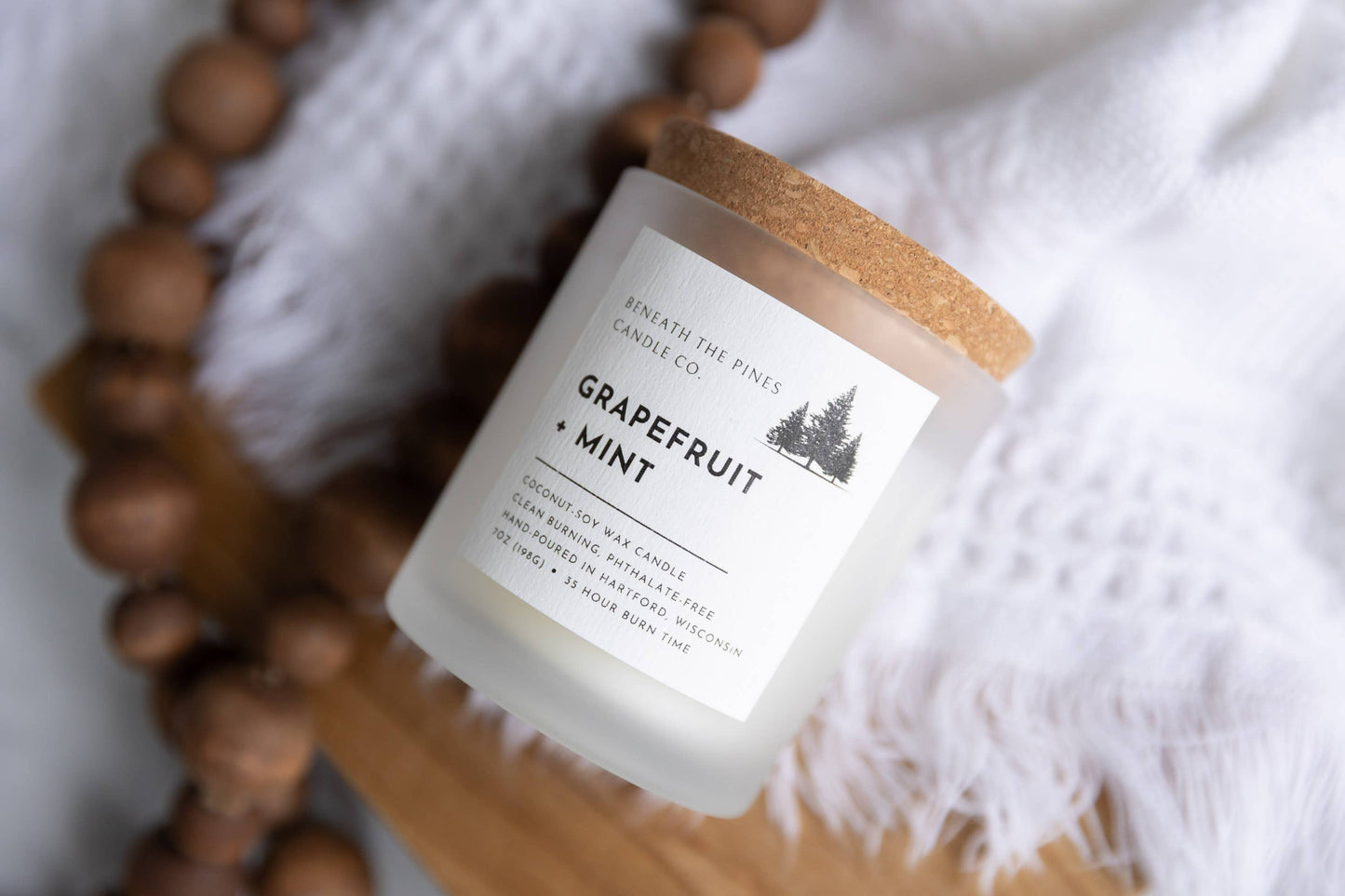 Beneath The Pines Candle Co. - Grapefruit + Mint - Coconut Soy Candle