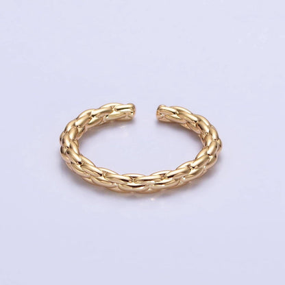 Aim Eternal - Dainty Gold Rope Ring Open Adjustable Silver Thin Ring