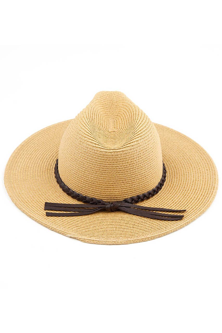Hana - C.C Straw Panama Hat with Tied Ribbon