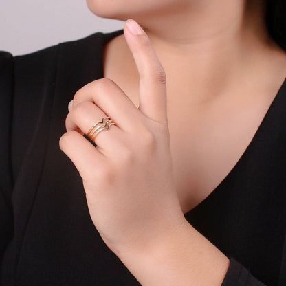 Aim Eternal - Dainty stacking rings, minimal gold ring set, stacking ring set, Boho Chic Jewelry, Knuckle Ring Set ,minimalist stacking rings, Midi Rings R146