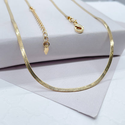 Milie Jewels - 18K Gold Filled Flexible 16"Herringbone 2mm and 2.5mm Chain