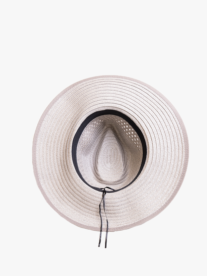Jen & Co. - HAT2494 Diane Straw Fedora w/ Ribbon & Contrast Trim