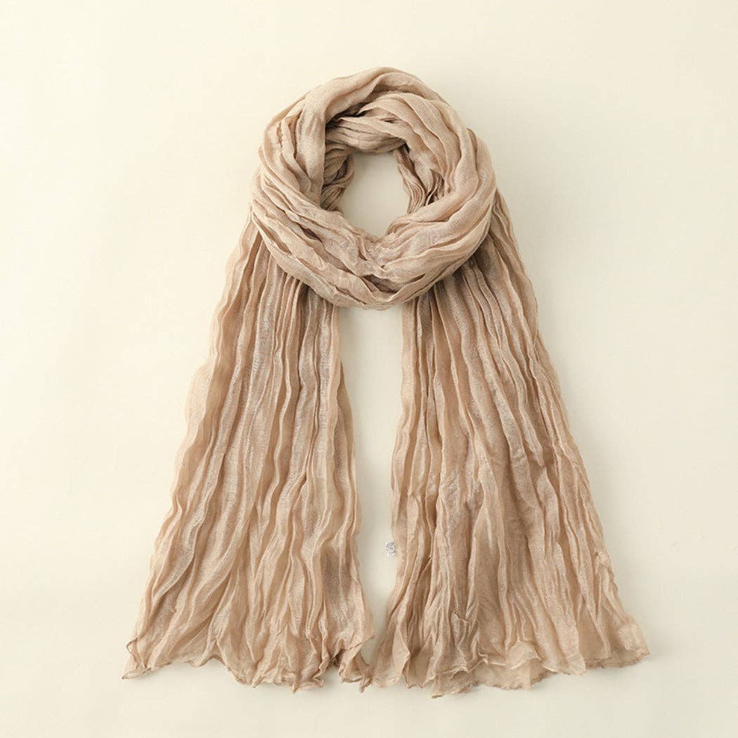 Funkyrel® Atzbranding Limited - Scarvii - Solid Color Lightweight Ruched Scarf