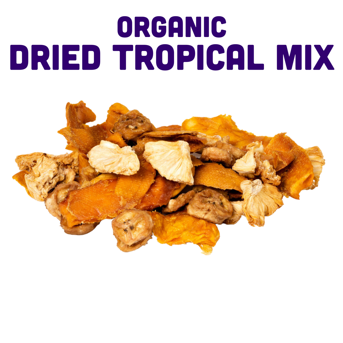 Mavuno Harvest Organics - Organic Dried Tropical Mix (Mango, Banana, Pineapple), 6-pack case
