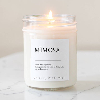 THE DANCING WICK CANDLES - Mimosa Signature Soy Candle | Orange, Ginger, Fizz, Vanilla