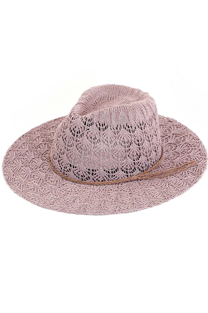 Hana - C.C Horseshoe Lace Knitting Summer Panama Hat