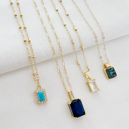 True by Kristy Jewelry - Goldie Clear CZ Pendant Necklace Gold Filled