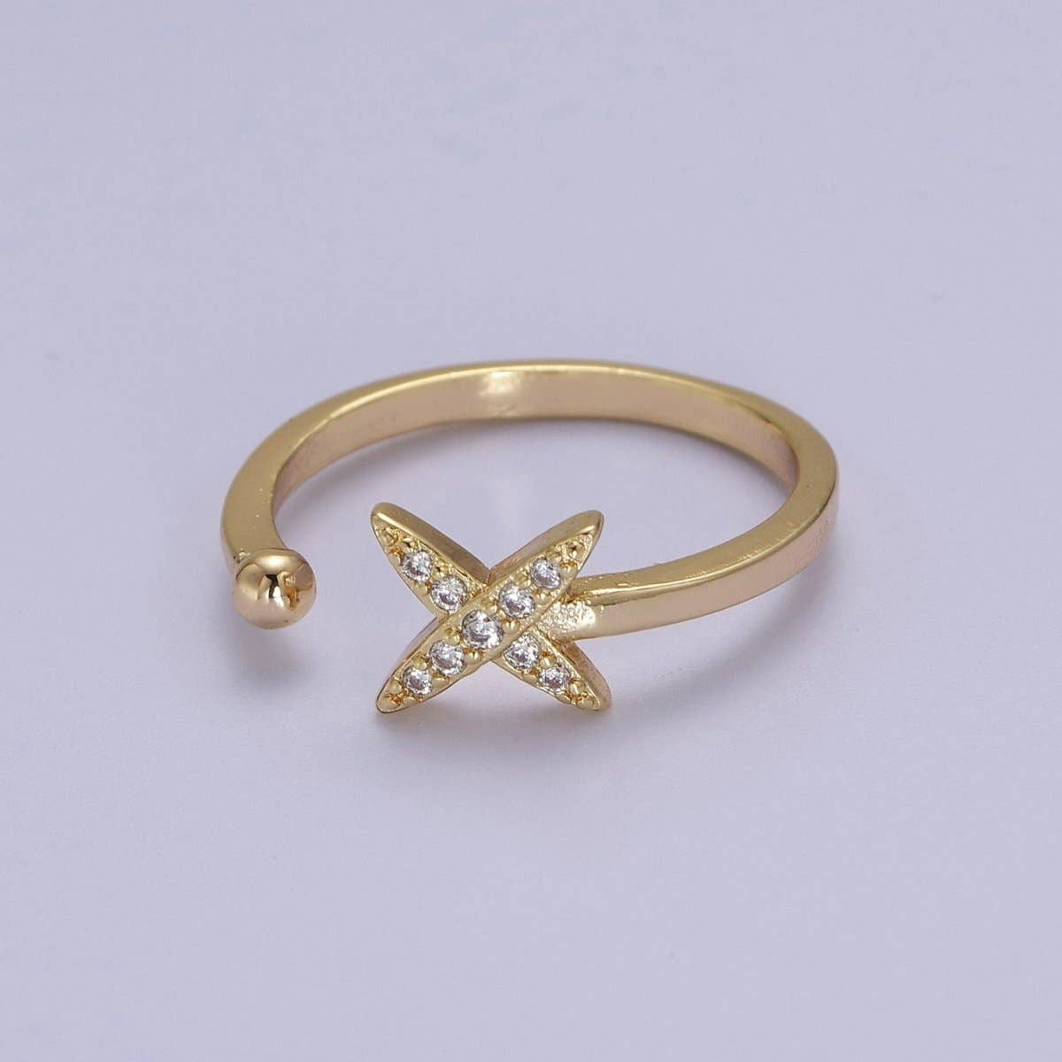 Aim Eternal - Dainty Star Ring - Minimalist Ring - Celestial Jewelry Stacking Rings Thin Gold Filled Band Ring Open Adjustable Jewelry S-518