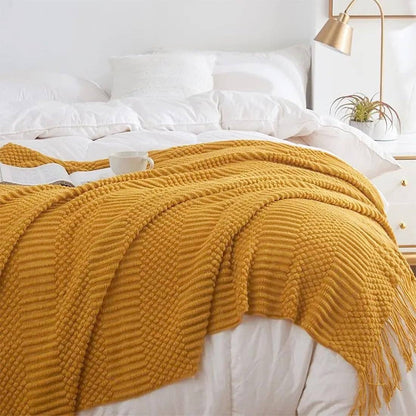 Fennco Styles - Waffle Stripe 50x60 Inch Throw Blanket
