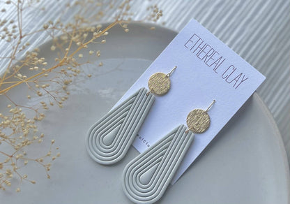 Ethereal Clay - Boho Clay Earrings, Simple Style, Neutral