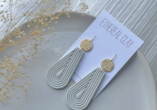 Ethereal Clay - Boho Clay Earrings, Simple Style, Neutral