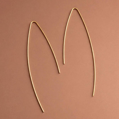 MA206 Mia Accessories - 18K Gold PVD Plated Stainless Steel Long Threader Earrings - 7514