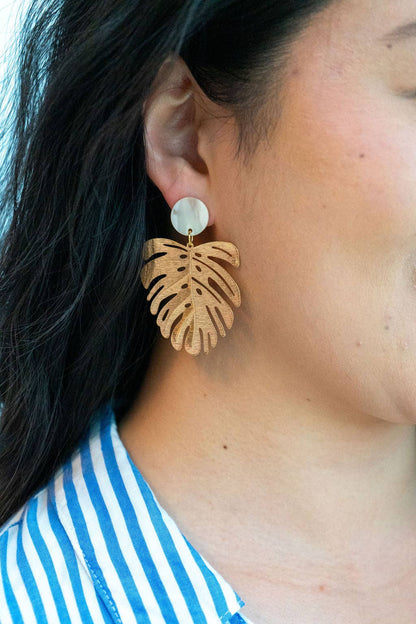 Spiffy & Splendid - Belize Earrings - Ivory // Plant, Resort, Jewelry